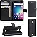 BLU R1 HD PU Leather Case, QIBOX Premium Kickstand Flip Cover with Card Slot for BLU R1 HD Phone (Black)