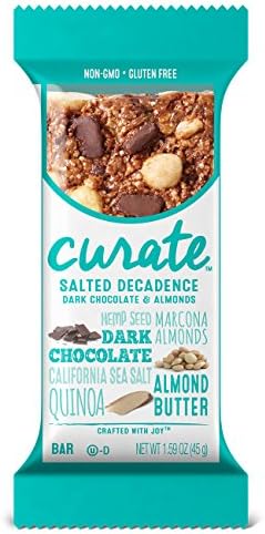 Curate Gluten-Free Snack Bars, Salted Decadence Dark Chocolate & Almonds, 1.59 oz, 16 count