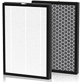 K1 Replacement Air Filter Fit for LUNINO K1 Air Puri-Fier,3-in-1 High-Efficiency H13 True HEPA and Activated Carbon Filter, Double-Sided Activated Carbon and Pre-Filter for Home Large Room,2 Pack