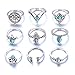 DDLBiz 9pcs/Set Women Vintage Bohemian Silver Stack Rings Above Knuckle Rings Set Jewelry Gift (Silver)