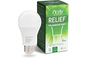 NorbRELIEF Migraine Relief LED Light Bulb Research Proven NonDrug Support for Migraine Pain, Headache Pain, Fibromyalgia Pain