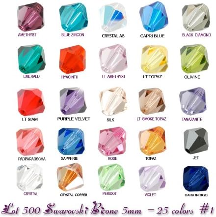 Wholesale Lot 500 Bicone 5MM Swarovski 5328 Crystal Beads 25 Colors #1