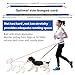Hands Free Dog Leash for Running Walking Training Hiking, Dual-Handle Reflective Bungee, Poop Bag Dispenser Pouch, Adjustable Waist Belt, Shock Absorbing, Ideal for Medium to Large Dogs (Black W Blue)