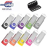 4GB Flash Drive 10 Pack, USB Flash Stick with Easy-Storage Bag ARETOP Pen Drive Gig Stick Memory Stick USB2.0 Pendrive 4GB Thumb Drives for Fold Date Storage (10 PCS - 10 Mix-colors)