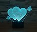 Romantic 3D Glow LED Night Light 7 Colors Optical Illusion Lamp Touch Sensor Perfect for Home Party Festival Decor Great Gift Idea (Arrow Through Heart)