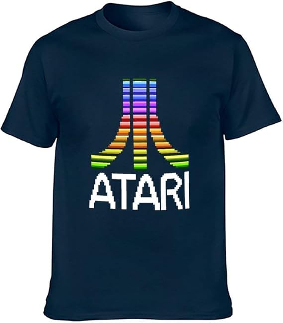 Atari Logo T Shirt Navy L Amazon.co.uk Clothing