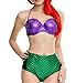 Blugibedramsh Women's Glitter Mermaid Bikini High Waist Swimsuit Sexy Bikini,Medium,purple1