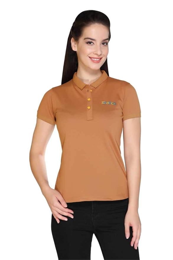 Buy Women Regular Fit Cotton Polo Shirt (L37DL0D321D3B_XL_Beige_XLarge) at Amazon.in