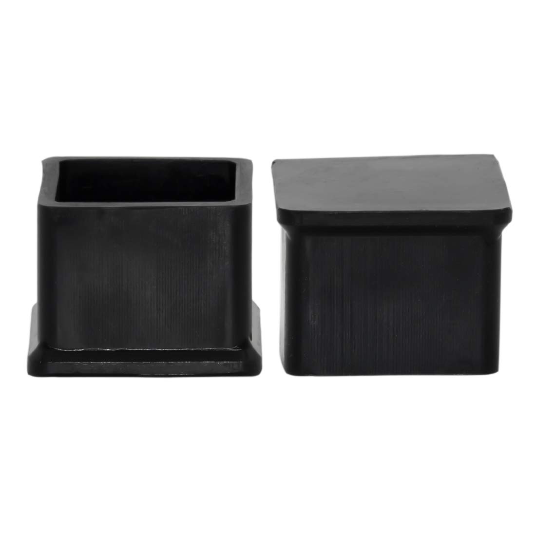 Flyshop 10Pcs Black Non-Slip Silicone Chair Leg Caps Floor Protectors Square Furniture Table Covers, 1-Inches x 1-Inches, 25mm x 25mm