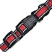 Mile High Life Night Reflective Two Stripes 3 Colorways Nylon Dog Collar (Red/Black, Mediun Neck 14
