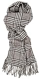 Love Lakeside-Men's Cashmere Feel Winter Plaid Scarf (One, 22B-20 Black and White)