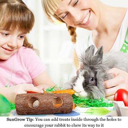 SunGrow Fresh Pine Chew Log for Rabbits, 7.8inches (Length) 1.5inches (Diameter), Raw Lumber