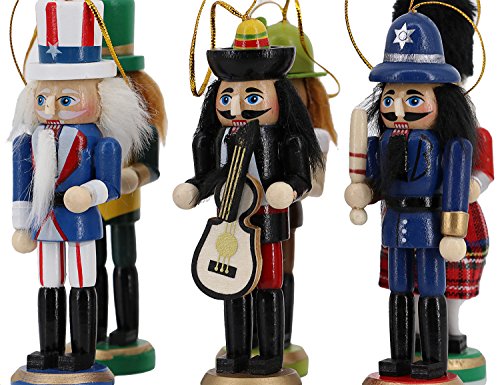 Naimo Set of 6 Christmas Wooden Nutcracker Soldier Ornament Decoration for Home