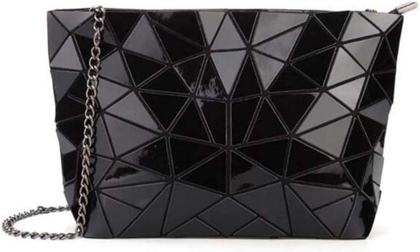 Soft Material Women Bag Tote Handbag Large Capacity Geometric Bao Shoulder Bag Black