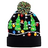 JOYIN Christmas Light-up Knitted Beanie Cap Ugly Sweater LED Lit-up Hat with 6 Flashing Modes Party Accessories Supplies