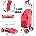dbest products Bigger Trolley Dolly Cart, Red Shopping Grocery Foldable Cart