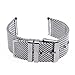 24mm Unisex Thick Mesh Steel Watch Band Strap Bracelet Pin Buckle Silver Fashion