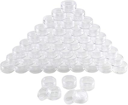 Fogawa 50pcs Pot Cosmetique Vide 5ml 5g Contenant Cosmetique Plastique Petite Boite Ronde Transparente Avec Couvercle Pour Creme Lotion Poudre Echantillon Petit Boucle D Oreille Amazon Fr Cuisine Maison