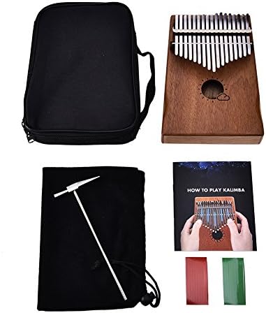 17 Key Kalimba African solid Mahogany Thumb Piano Finger with Bag