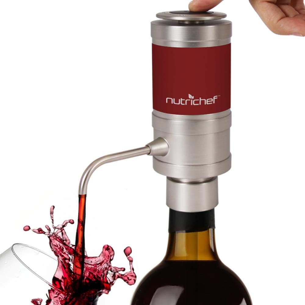 NutriChef PSLWPMP50 Wine Aerator, Red