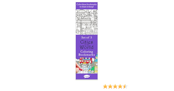 Amazon Com Re Marks Cities Of The World 5 Coloring Bookmarks 43357146 Office Products