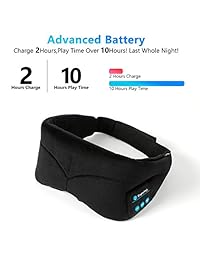 Máscara Bluetooth para dormir con ojos, lavable, funda inalámbrica para dormir con micrófono integrado, perfecto para viajes por aire, relajación, sueño lateral, meditación, insomnio., Negro