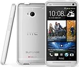 SUPCASE Premium Hybrid Protective Case for HTC One M7 Smartphone (White/Clear) - Multiple Color Options