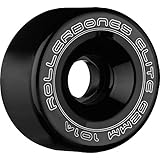 RollerBones Art Elite 101A Competition Roller Skate Wheels (Set of 8), Black, 57mm