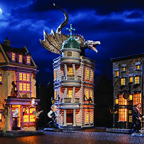 Harry Potter Village - Gringotts Bank UK Con Illuminazione E Adattatore Britannico - Foto 5