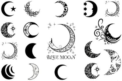 Amazon タトゥーシール 色んな月 Moon ムーン と 星 Star スター Amazon全国無料配送 タトゥーシール 通販