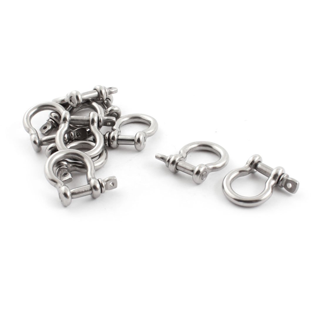 Aexit 10PCS Silver Chain & Rope Fittings Tone Stainless Steel Fastener Bow Shackles for 4mm 5/32