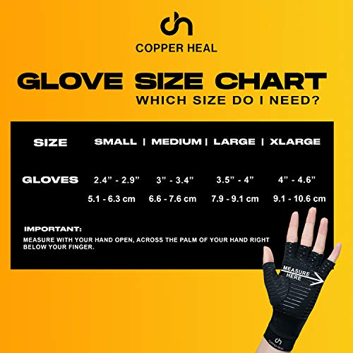 COPPER HEAL Arthritis Compression Gloves Rheumatoid Carpal Tunnel Glove