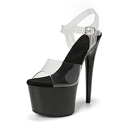 WUXIN H&P Women's 7 Inch Clear Platform Heels