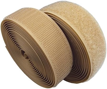 Lovetex 4" (102mm) Beige Sew on Hook and Loop Fastener Tape 5 pair yards