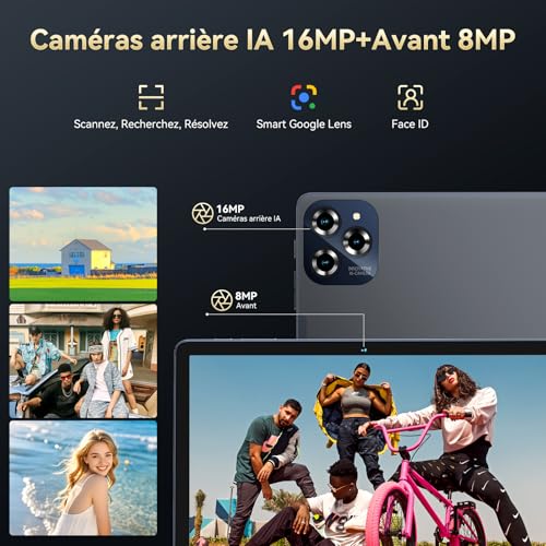 BESTTAB W90 Tablet with 11 Inch FHD SIM Card, Android 16 Tablet (OTA Update), 24GB RAM+256GB ROM, Octa-Core, 8000mAh Battery, Widevine L1 Netflix HD, 4G LTE, TÜV, 16 MP+8 MP, Face ID, GPS