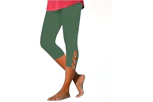 SEAOPEN Capri Leggings for Women 2024 High Waisted Cutout Yoga Capris Lightweight Cropped Pants Soft Lounge Capri Pants