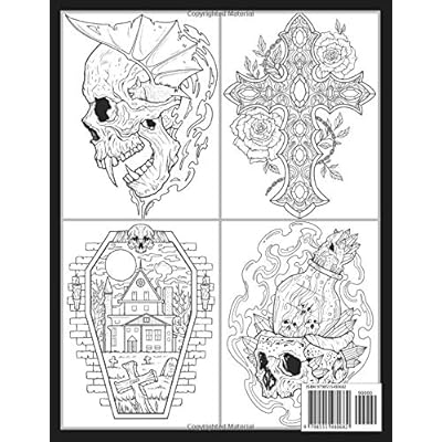 Download Buy Gothic Tattoos A Tattoo Coloring Book For Adults With Skulls Animals Flowers And Dark Fantasy Scenes For Men And Women Tattoo Coloring Books For Adults Paperback Large Print October 29