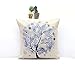 Luxbon - Winter ICY Snowflake Tree Cotton Linen Sofa Chair Seat Throw Pillow Case Cushion Cover 18 x 18/45X45CM Insert Not Included