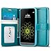 LG G5 Case, J&D [Wallet Stand] LG G5 Wallet Case Heavy Duty Protective Shock Resistant Case for LG G5 - Aqua
