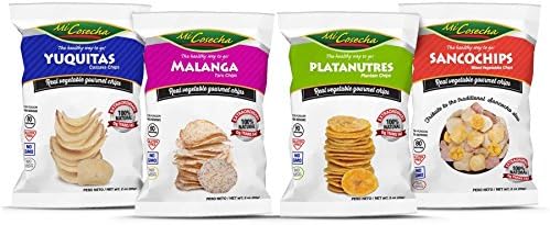 Mi Cosecha The Healthy Way To Go Chips, Four Flavor Variety Mix Pack, Cassava, Mixed, Plantain, and Taro, 2 Ounce (Pack of 12)