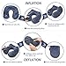 Inflatable Travel Pillow, Neck Pillow - Ergonomic, Patented & Best Adjustable Airplane, Auto, Bus, Train, Office Napping, Camping, Wheelchairs (Deep Blue-A) (Deep Blue-B)
