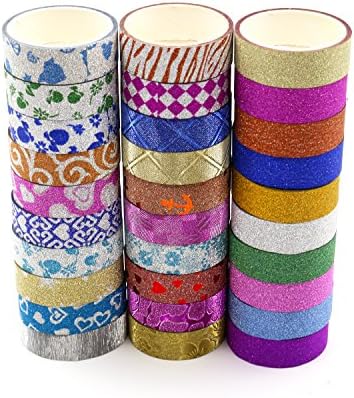 30 Rolls Washi Masking Tape Set, Decorative Masking Tape Collection for Arts and Crafts, DIY, Scrapbook and Gift Wrapping Office Party Supplies