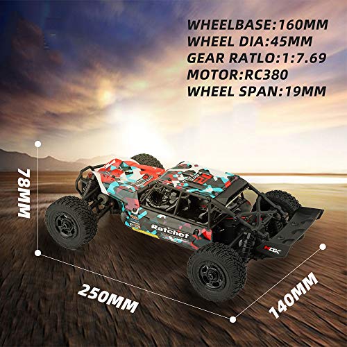 HBX 1:18 Scale All Terrain Remote Control Car 36KM/H High Speed RC Car, 4WD Electric Vehicle,2.4 GHz Radio Controller, RC Cars for Adults and Kids, Waterproof Off-Road RC Truck (Red) - Thumbnail 3
