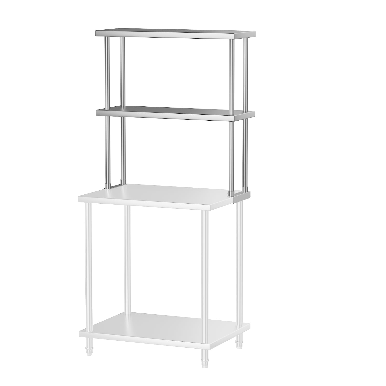 Photo 1 of GarveeTech Stainless Steel Overshelf Shelves for Work & Prep Table 12" x 30", 2 Tier Double Deck Overshelf with Adjustable Shelf, Commercial Countertop Shelf for Kitchen, Restaurant