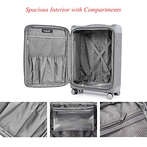 Totell Expandable Carry on Suitcase 20 inch Lightweight Spinner