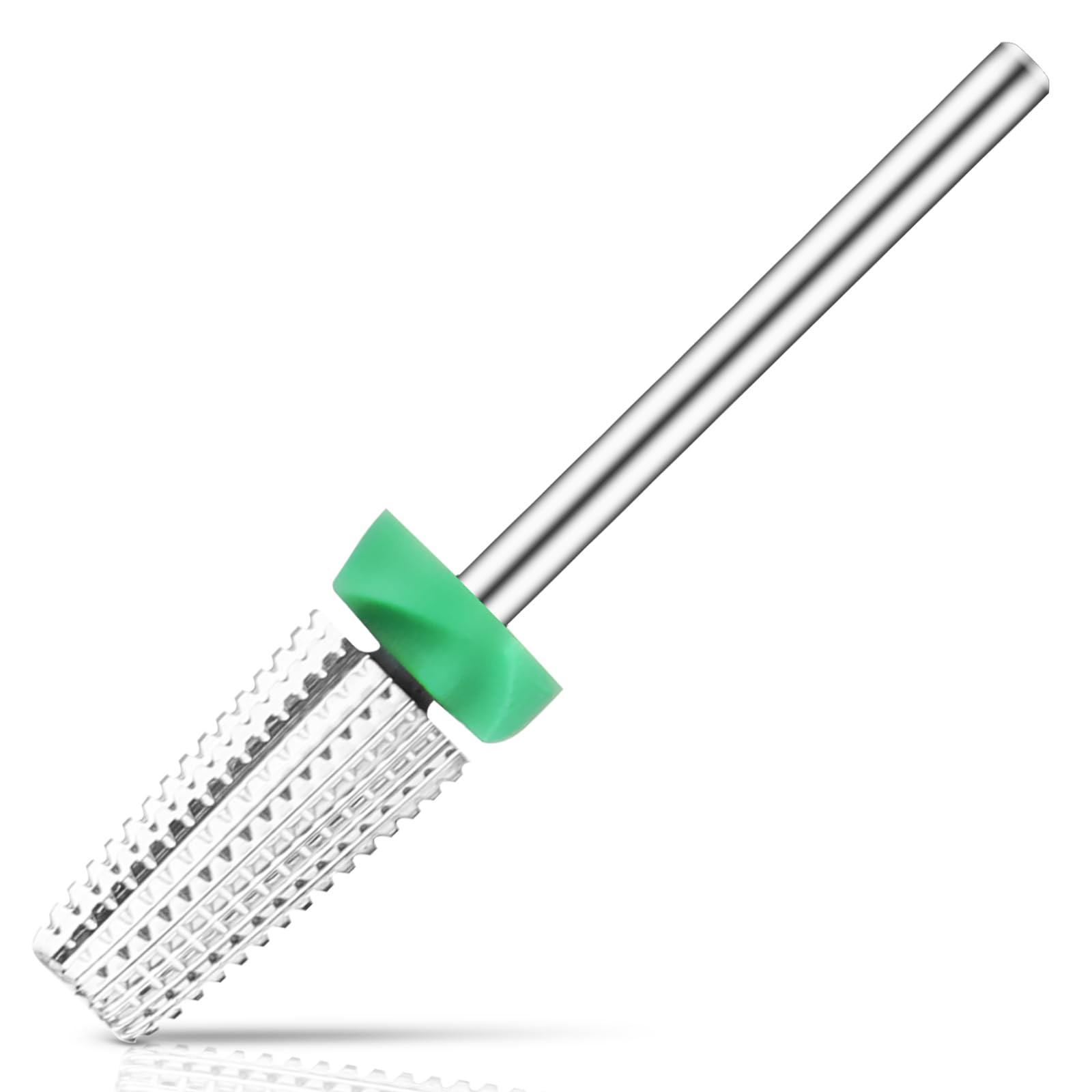 COMNICO Nail Carbide 5 in 1 Bit - Two Way Rotate Fast remove Acrylic or Hard Gel with 3/32" Shank, Both Left and Right Handed for Manicure Nail Art Drill Machine (Coarse, Silver)