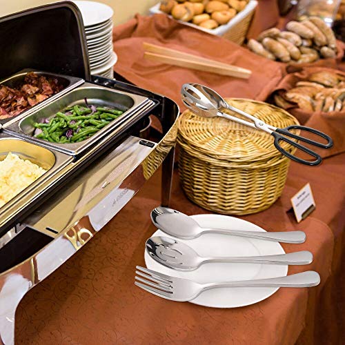 image for Hiware 8 Pack Stainless Steel Serving Spoons Set Includes 4 Serving Sp