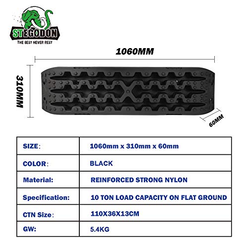 STEGODON Traction Boards Off-Road Recovery Boards Tire Ladder 4WD Traction Mats for Truck,Mud,Snow,Sand(Black) - Image 6