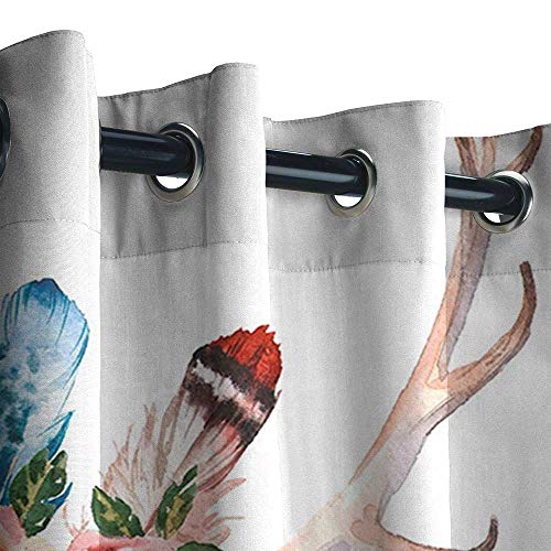 Unoseks Lanzon Outdoor Thermal Curtain Antler Decor Queen Size