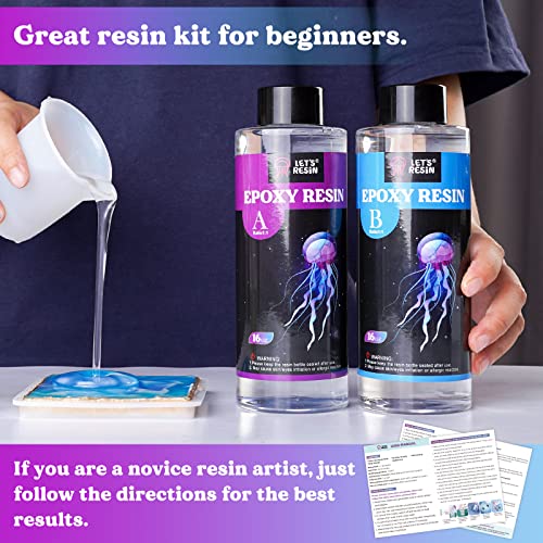 LET'S RESIN Crystal Clear Epoxy Resin, 32oz Bubbles Free Epoxy Resin, Table Top & Bar Top
